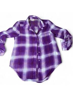 Kirra purple mesh button down